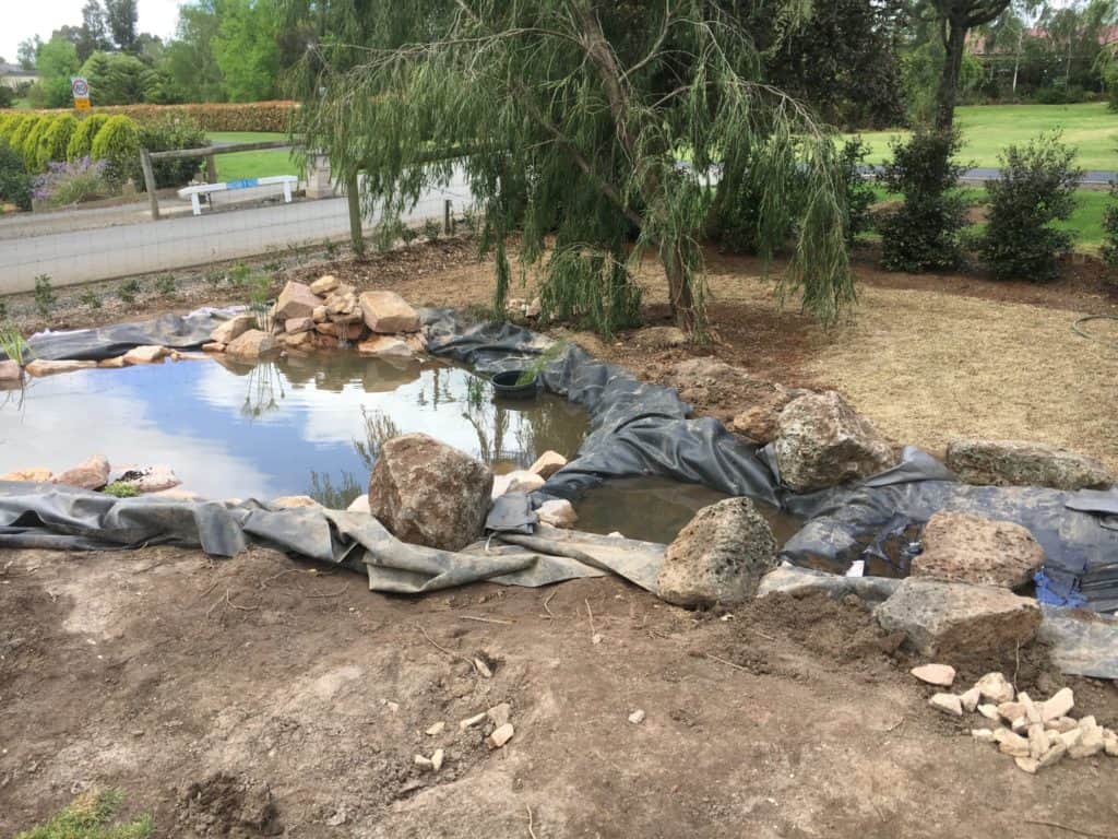 DIY Garden stream construction