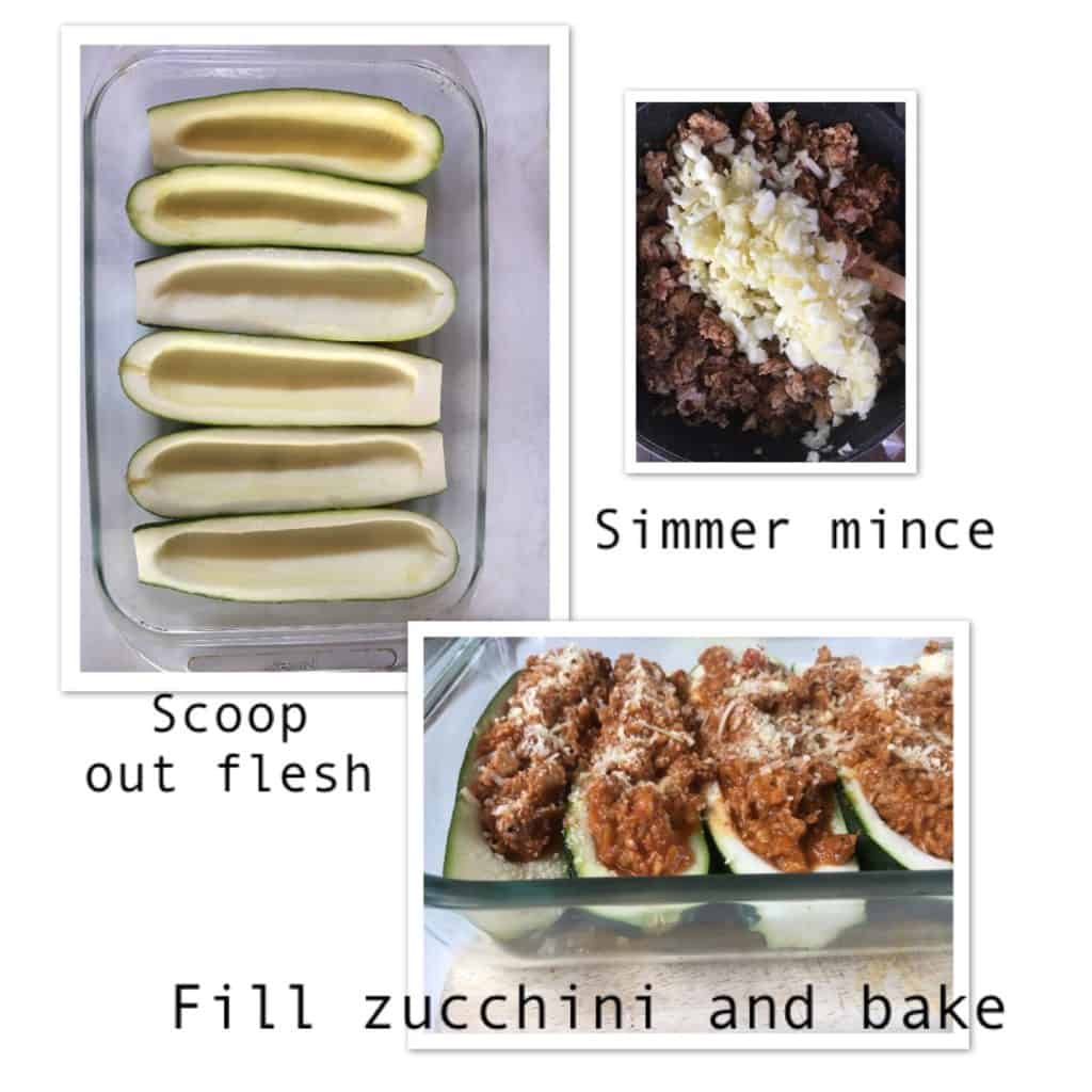Zucchini Boat Turkey Taco instructions
